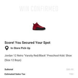 Jordan 12 ‘Reverse Flu Game’ Preschool Size 12